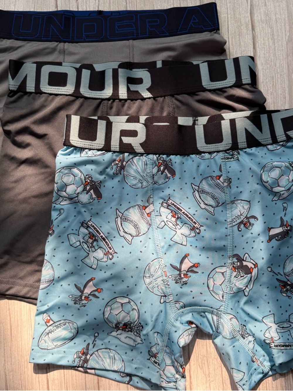 New Boy's UNDER ARMOUR Set Of 3 Polyester Blend  Boxer Brief